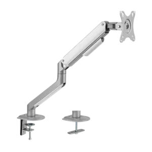 BRATECK LUMI - Brazo para monitor - Instalación en mesa - Peso soportado 9 Kg (LDT63-C012-SILVER)