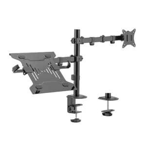 BRATECK LUMI - Brazo para monitor y PC - Instalación en mesa - Peso soportado 9 Kg + 4 Kg (LDT66-C024ML)