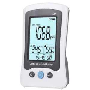 UNI-T - Medidor de CO2, temperatura y humedad - Con alarma visual y audible programable por el (MT-CO2-A37)