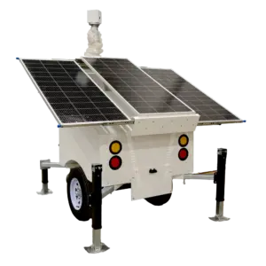 SAFIRE - Trailer de alimentación autónoma para CCTV  - Panel solar de 3x120W - Batería Litio LiFePo (SF-CCTVTRAILERPR07-25