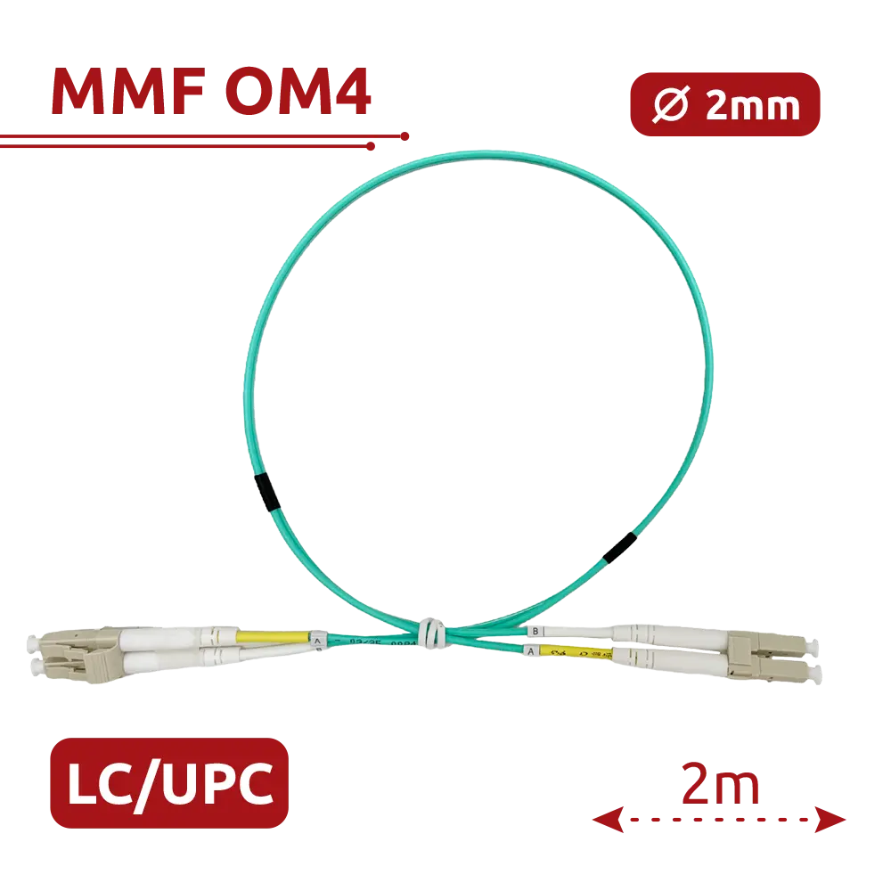SAFIRE - Cable de conexión de fibra óptica - Fibra multimodo OM4 de alta velocidad - Conectores LC (SF-LC-UPC-LC-UPC-OM4-D