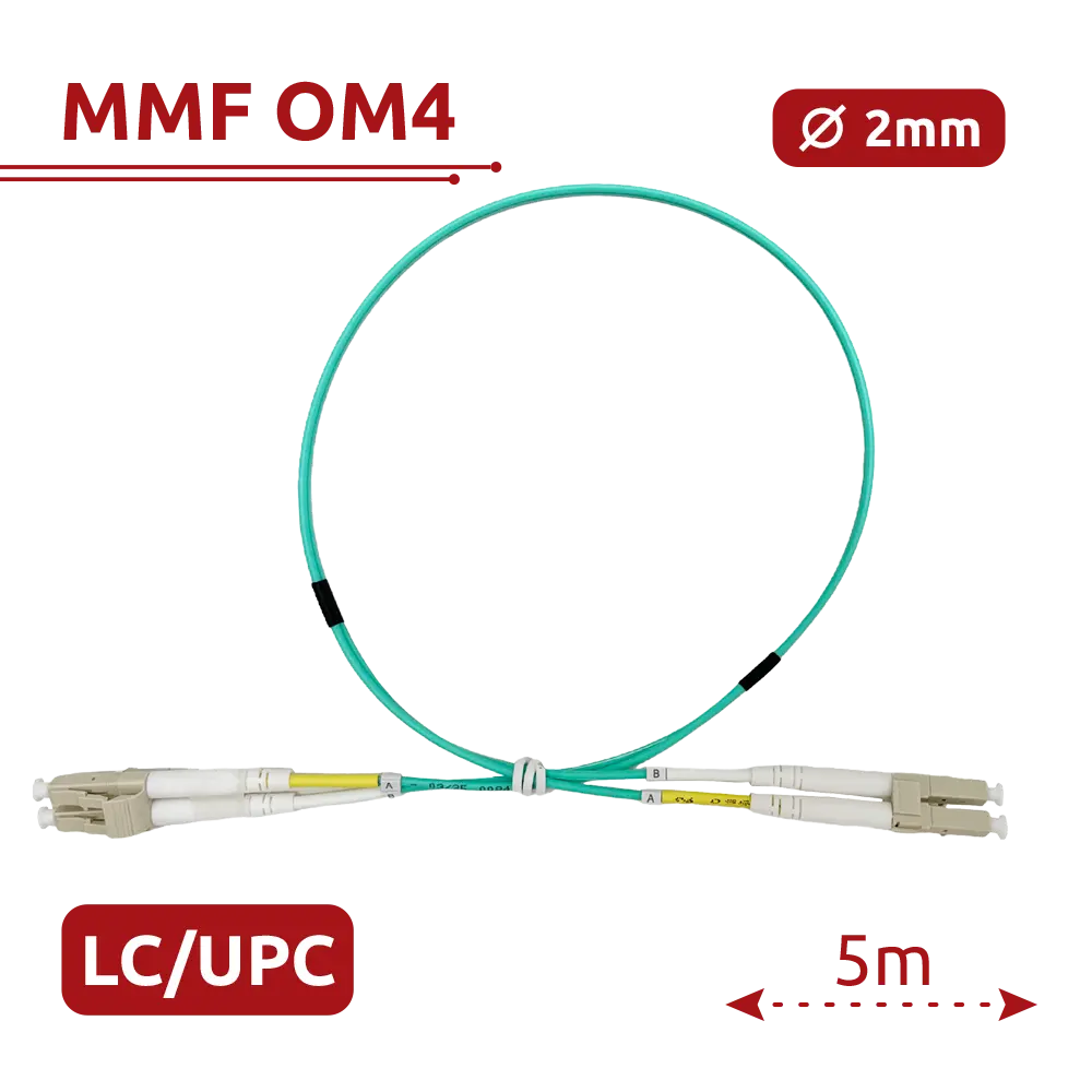 SAFIRE - Cable de conexión de fibra óptica - Fibra multimodo OM4 de alta velocidad - Conectores LC (SF-LC-UPC-LC-UPC-OM4-D
