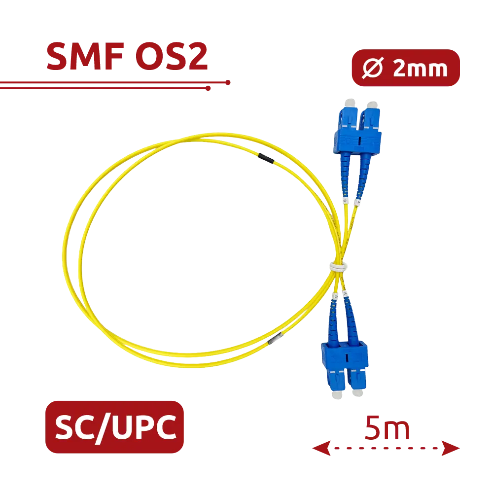 SAFIRE - Cable de conexión de fibra óptica - Fibra monomodo OS2 - Conector SC UPC dúplex - Longitud (SF-SC-UPC-SC-UPC-OS2-