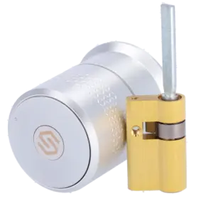 SAFIRE - Cerradura inteligente Bluetooth - Cilindro ajustable motorizado europeo - Usuarios (SF-SMARTLOCK-BT-PRO)
