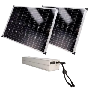 SAFIRE - Sistema de alimentación autónoma para CCTV - 2x Panel solar de 150W - Batería LiFePo4 (SF-SOLARKIT-BATT-1920WH-24