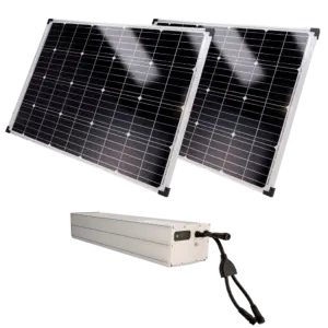 SAFIRE - Sistema de alimentación autónoma para CCTV - 2x Panel solar de 200W - Batería LiFePo4 (SF-SOLARKIT-BATT-2560WH-24