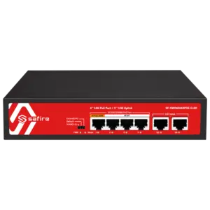 SAFIRE - Safire Switch PoE - 4 puertos PoE + 2 Uplink RJ45 - Velocidad de puertos 10/100/1000 Mbps - (SF-SW0604HIPOE-G-60)
