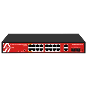 SAFIRE - Safire Switch Hi-PoE enracable - 16 puertos GE PoE + 2 SFP + 2 RJ45 - Velocidad de puertos (SF-SW2016HIPOE-GF-300