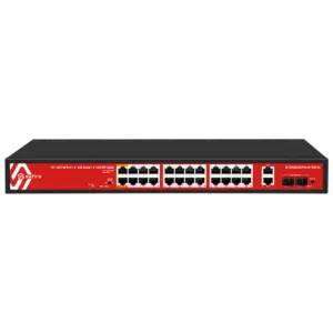 SAFIRE - Safire Switch Hi-PoE - 24 puertos PoE + 2 SFP + 2 RJ45 - Velocidad de puertos Gigabit (SF-SW2824HIPOE-GF-300-V2)