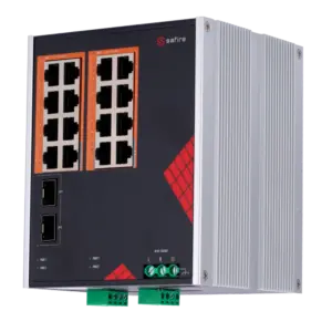 SAFIRE - Safire Switch Industrial Alimentación AC y DC - 16 puertos Gigabit + 2 SFP Gigabit - 12 (SF-SWI1816HIPOE-GF-AC-26
