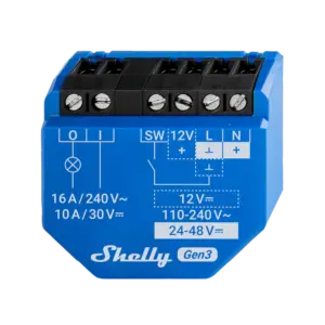 SHELLY - Relé Shelly 1 Gen3 - Controlador Inteligente - Relé de 1 canal / Contacto Seco - WiFi 6 (SH-1-GEN3)
