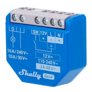 SHELLY - Relé Shelly 1 Gen4 - Controlador Inteligente - Relé de 1 canal / Contacto Seco - WiFi 6 (SH-1-GEN4)