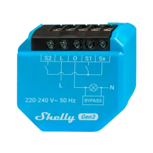 SHELLY - Relé Shelly 1L Gen3 - Controlador Inteligente - Relé de 1 canal / No necesita Neutro - WiFi (SH-1L-GEN3)