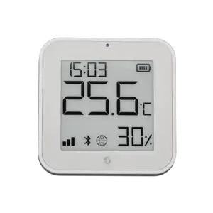 SHELLY - Shelly BLU H&T Display ZB Blanco - Sensor de humedad y temperatura  - Pantalla de tinta (SH-BLU-HT-DISPLAY-ZB
