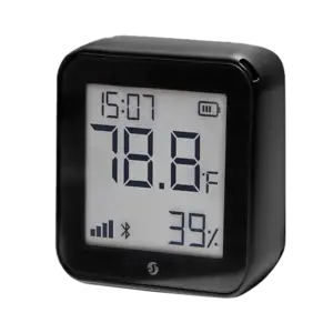 SHELLY - Shelly H&T Gen 3 Negro Mate - Sensor de humedad y temperatura  - Pantalla de tinta (SH-HT-GEN3-MB)