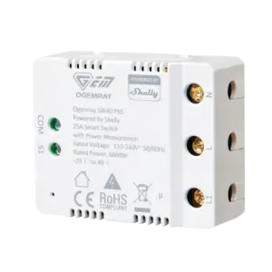 SHELLY - Relé Ogemray Smart 25A - Controlador Inteligente / Grado Industrial - Relé de 1 canal / (SH-OG-SMART-RELAY-25A)
