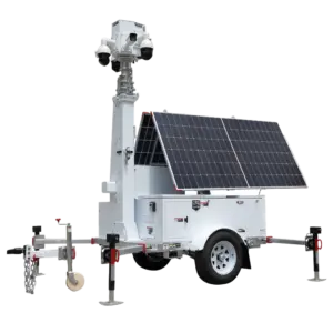 SAFIRE - Trailer de alimentación autónoma para CCTV  - Panel solar de 2x600W - Batería Litio LiFePo (TRAILER-12KWH-600W-9M