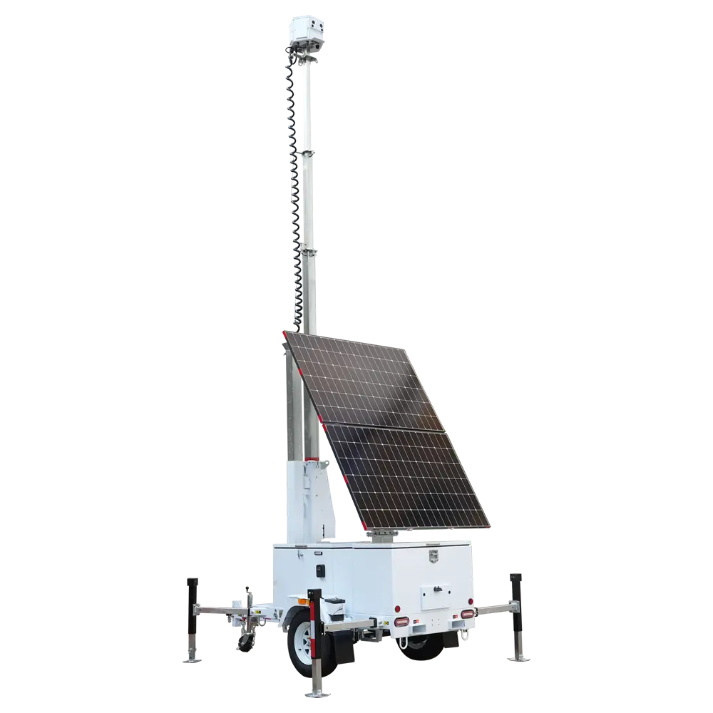 SAFIRE - NO HOMOLOGADO PARA CRCULAR - Trailer CCTV de alta capacidad - Capacidad 8038W/h | x2 placas (TRAILER-8KWH-440W-7M