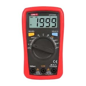 UNI-T - Multímetro digital de mano LCD - Medición de voltaje en DC y AC hasta 250V - Medición de (UT131A)
