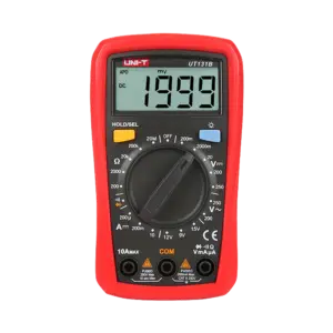 UNI-T - Multímetro digital de mano LCD - Medición de voltaje en DC y AC hasta 250V - Medición de (UT131B)