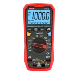 UNI-T - Multímetro digital CAT III - Pantalla LED de hasta 6000 cuentas - Medición en DC y AC hasta (UT161B)
