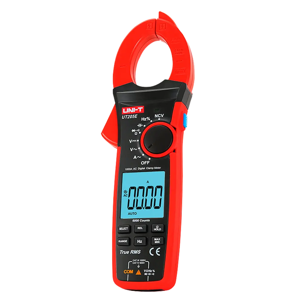 UNI-T - Pinza amperimétrica LCD - Medición en DC hasta 1000V - Medición en AC hasta 1000V y 1000A - (UT205E)