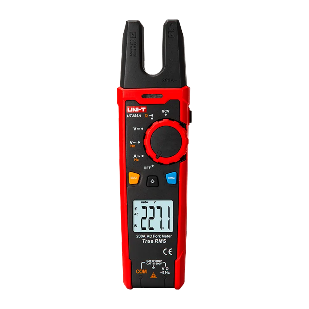 UNI-T - Pinza amperimétrica tipo tenedor - Pantalla LCD de hasta 6000 cuentas - Medición de (UT256A)