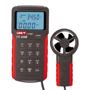 UNI-T - Anemómetro tipo Split - Sensor de velocidad del viento de alta precisión - Sensor de (UT362)