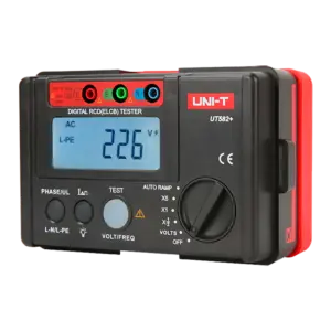 UNI-T - Comprobador de tiempo de disparo de diferencial - Display LCD de hasta 1000 cuentas - (UT582+)