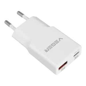 VEGER - VEGER - Cargador USB QC3.0 / PD3.0 - Potencia 30W - Carga 2 dispositivos a la vez - Salidas (VG-30W1A1C)