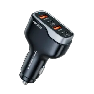 VEGER - VEGER - Mechero coche - Potencia 66W - Carga rápida 30W - Salidas 2x USB-C, 2x USB-A  - (VG-CC53-2A2C)