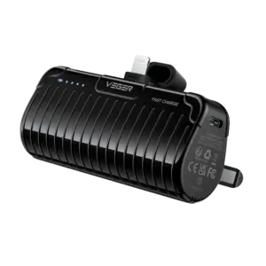 VEGER - VEGER Mini Power bank con LEDs carga - Capacidad 5000mAh - Entrada USB-C - Salida Conector (VG-W0558P)
