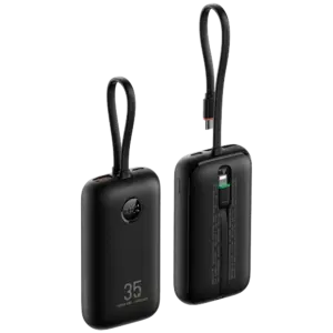 VEGER - VEGER Mini Power Bank con pantalla LCD - Capacidad 10000mAh - Entradas USB-C, Cable USB-C - (VG-W1188)