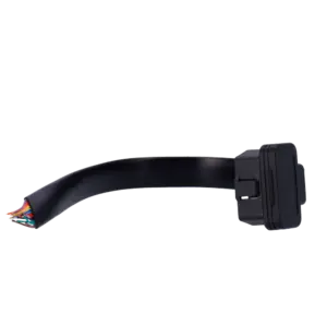 MARCA BLANCA - Cable OBD2 Macho - 16 pines - Longitud 30cm - Perfil bajo - Para soldar - Color negro (VW-OBD-SLIM)