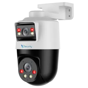 X-SECURITY - X-Security IP tándem gama ULTRA - Doble Lente (Panorámica 2Mpx + PT 2Mpx) - Lente PT 4 mm | (XS-IPPT430-2P-SL