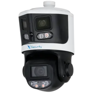 X-SECURITY - X-Security IP tándem gama ULTRA - Doble Lente (Panorámica 8Mpx + PTZ 4Mpx) - Lente PTZ 4~40 (XS-IPSD5510TA-8P