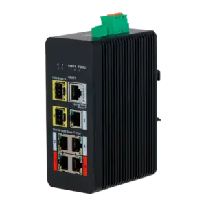 X-SECURITY - X-Security Industrial L2 Managed Switch - 7 Puertos Totales (4 PoE GE / 1 GE / 2 SFP) - (XS-SWI0704HIPOE-MGF-