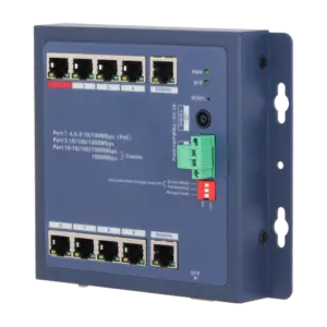 X-SECURITY - X-Security Industrial L2 Managed Switch - 8 puertos PoE 10/100 (Puerto 1 BT hasta 90W) - (XS-SWI1008HIPOE-MFC
