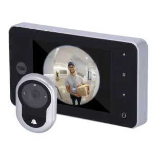 YALE - Mirilla digital con timbre - Cámara 0.3 Mpx | Ángulo de visión 105º - Pantalla LCD TFT (YALE-DOORVIEWER4500-SILVER)