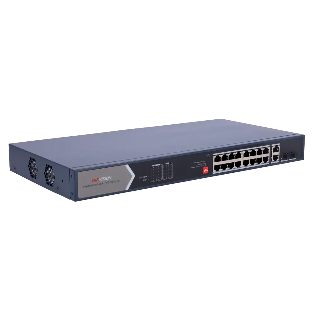 HIKVISION - Switch PoE Hikvision - 18 puertos RJ45 Gigabit + 2 puertos Gigabit SFP - 12 Puertos PoE+... (DS-3E0520HP-E) - Imagen 2