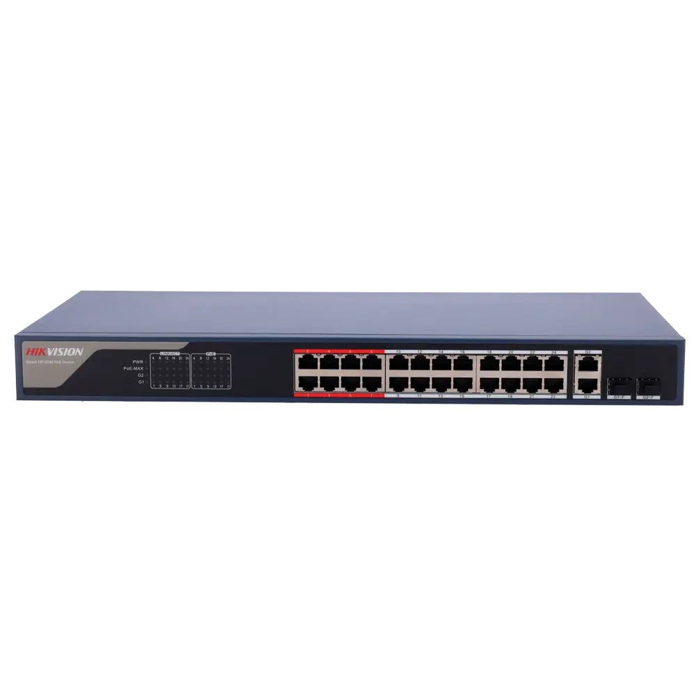 HIKVISION - Hikvision Switch PoE Gestionable - 24 Puertos PoE 802.3af/at + 2 Combos Gigabit - Velocidad... (DS-3E1326P-EI(B)) - Imagen 2