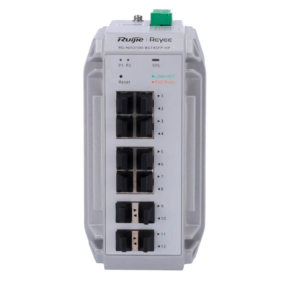 REYEE - Ruijie Cloud Managed Industrial L2 Switch - 12 Puertos Totales (8 GE / 4 Uplinks 1G SFP) -... (RG-NIS3100-8GT4SFP-HP) - Imagen 2
