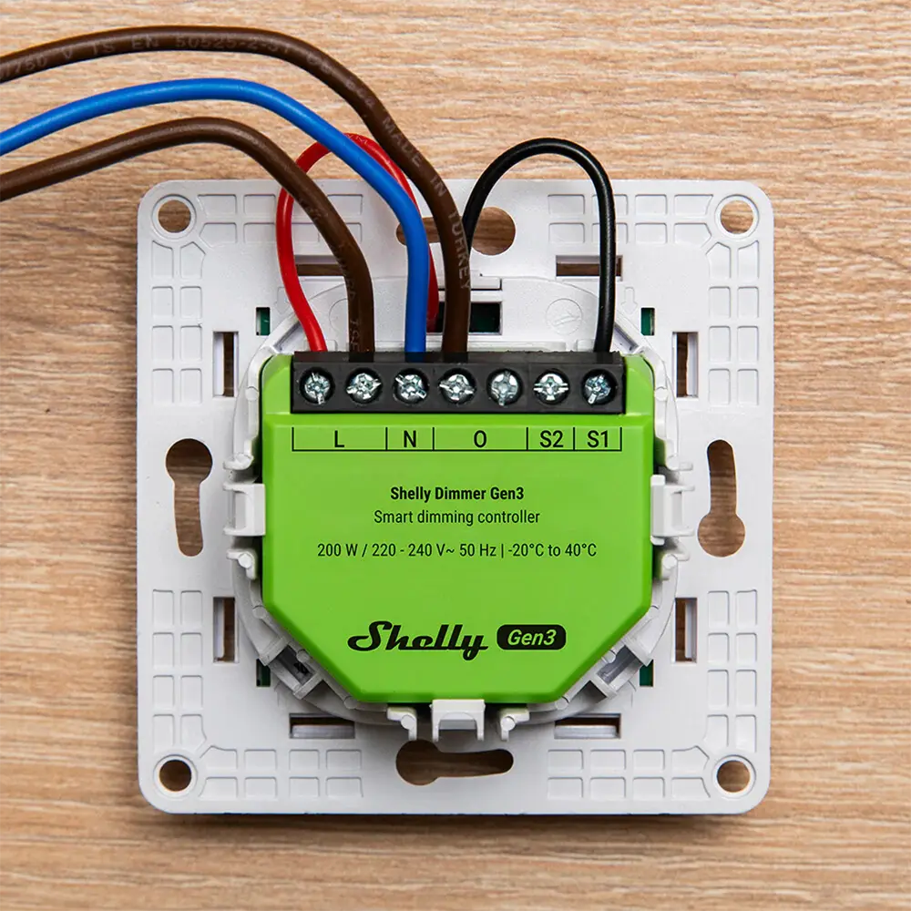 SHELLY - Shelly Dimmer Gen4 - Atenuación (Dimming) / 1x 200W / Sin Neutro - Luces incandescentes,... (SH-DIMMER-GEN4) - Imagen 2