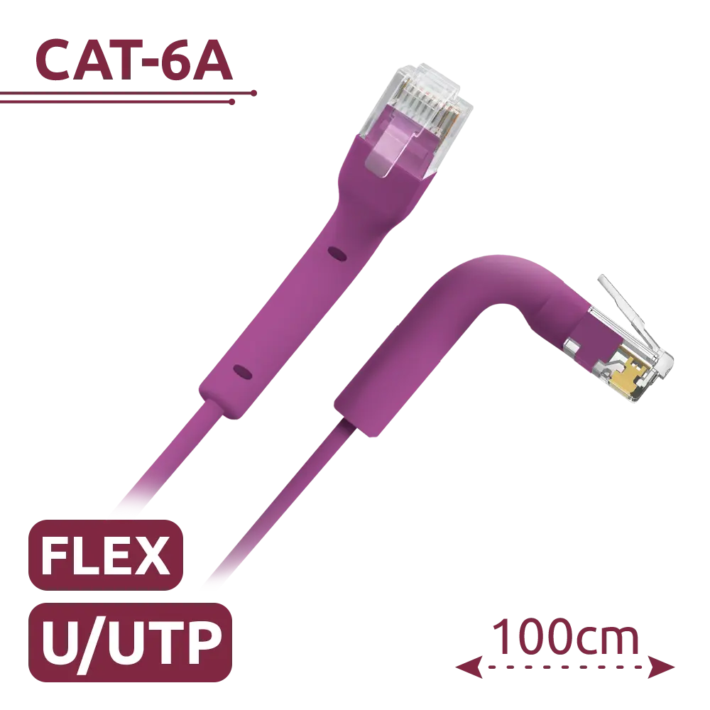 SAFIRE - Cable UTP flexible - Ethernet - Conectores RJ45 - Categoría 6A - 1 m - Color morado (UTP6A-FLEX-1P) - Imagen 2
