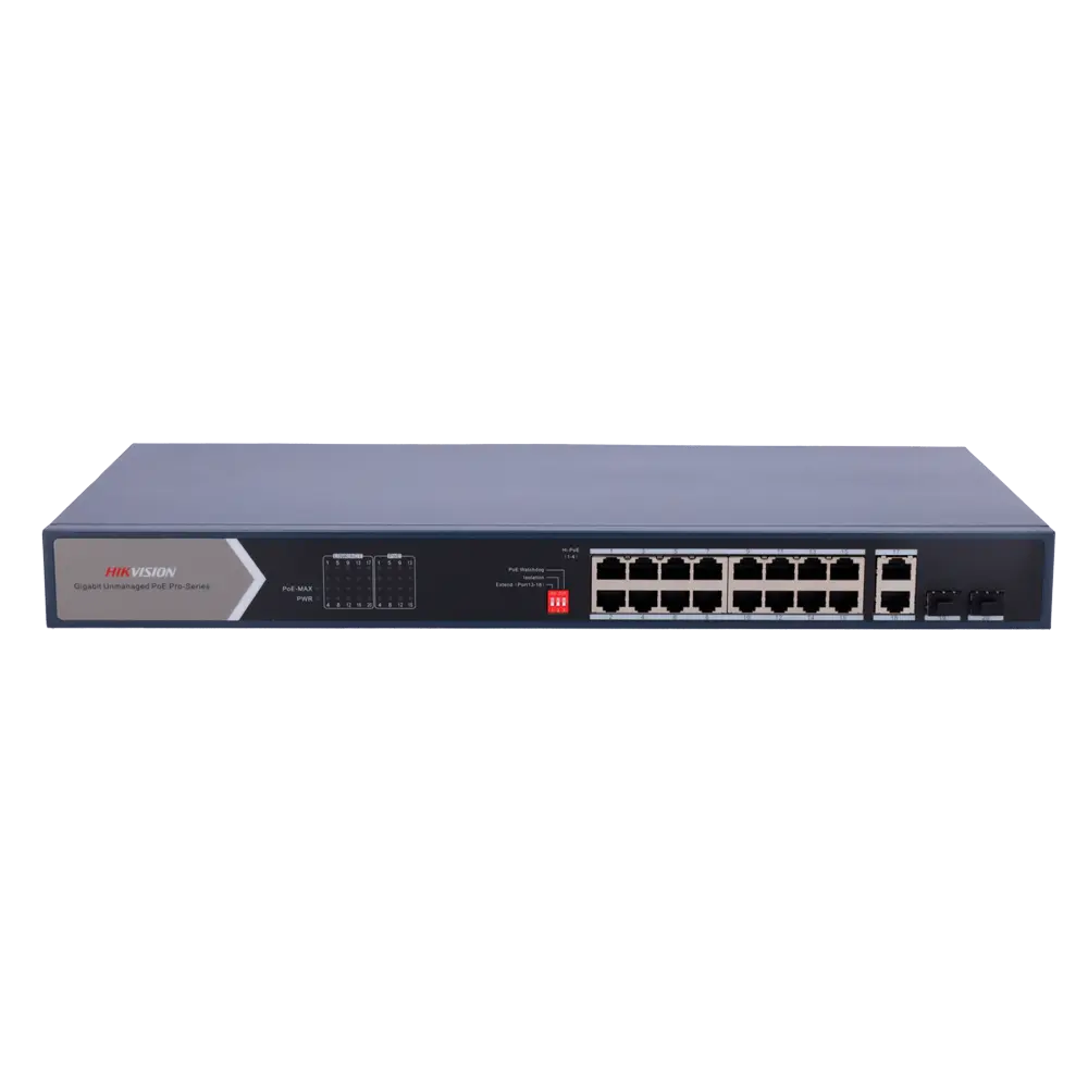 HIKVISION - Switch PoE Hikvision - 18 puertos RJ45 Gigabit + 2 puertos Gigabit SFP - 12 Puertos PoE+... (DS-3E0520HP-E) - Imagen 3