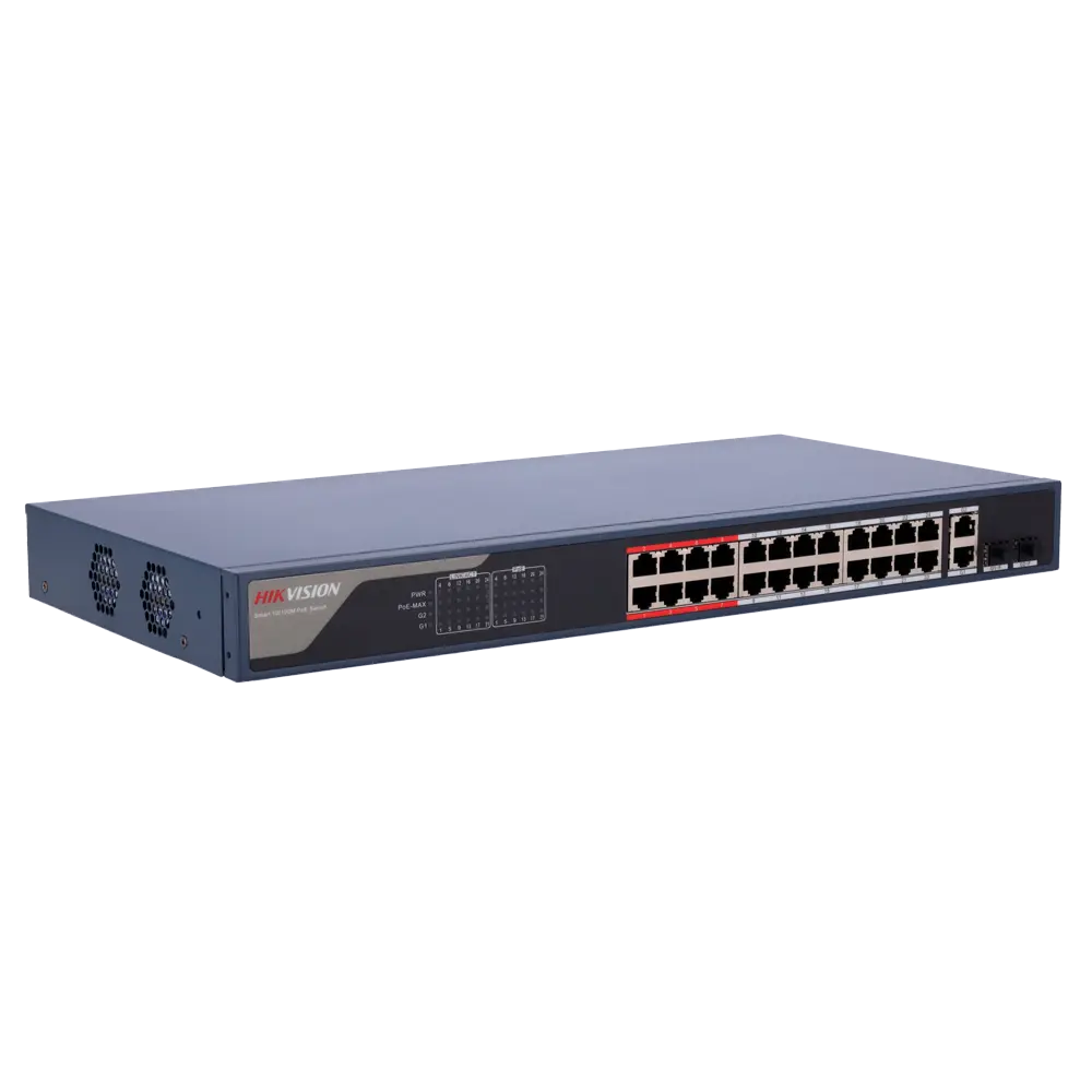 HIKVISION - Hikvision Switch PoE Gestionable - 24 Puertos PoE 802.3af/at + 2 Combos Gigabit - Velocidad... (DS-3E1326P-EI(B)) - Imagen 3