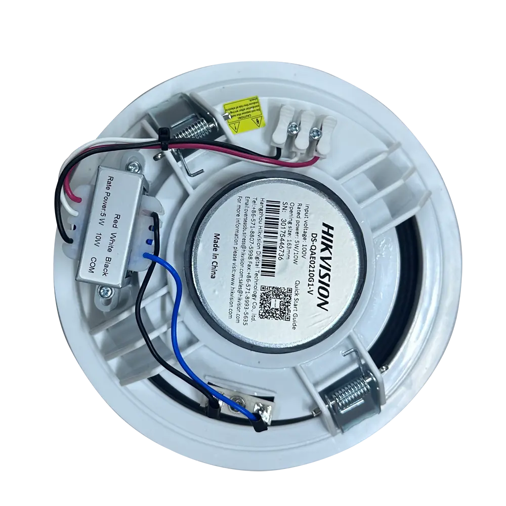 HIKVISION - Altavoz Analógico - Techo - Potencia (8 Ω): 10 W - Sensibilidad 91 dB (DS-QAE0210G1-V) - Imagen 3