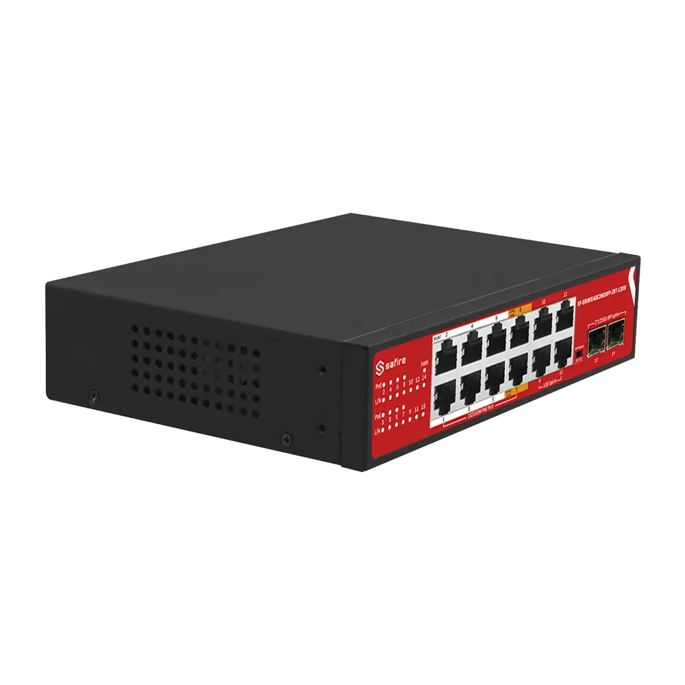 SAFIRE - Safire Switch Hi-PoE - 8 puertos FE PoE + 4 puertos RJ45 + 2x2.5GE SFP - 8x10/100Mbps +... (SF-SW8FE4GE2MGSFP-2BT-120W) - Imagen 3