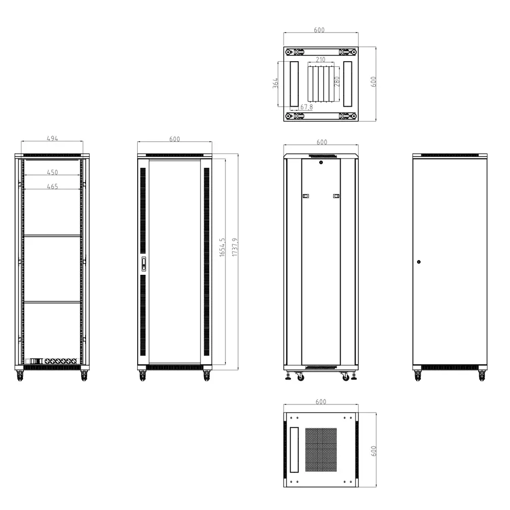 MARCA BLANCA - Armario rack para cualquier equipo de red - Capacidad para instalar dispositivos de hasta... (RACK-37UFN) - Imagen 4
