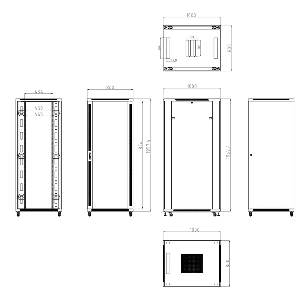 MARCA BLANCA - Armario rack para cualquier equipo de red - Capacidad para instalar dispositivos de hasta... (RACK-42U-10D) - Imagen 4